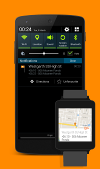 Stop notification with upcoming departures on phone and Android Wear